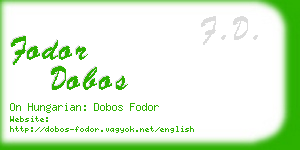 fodor dobos business card